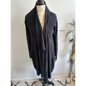Barefoot Dreams CozyChic Lite Circle Cardigan Medium Black Sweater‎